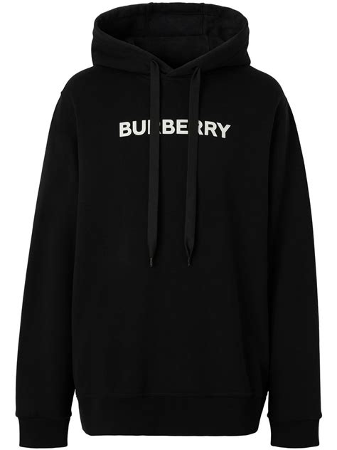 burberry oversized logo print cotton hoodie|Burberry flannel hoodie.